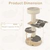 Beige Cat Tree Cat Climbing Frame with Anti slip Pads