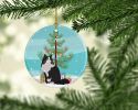 NEW Ragamuffin Cat Christmas Ceramic Ornament Christmas Tree Hanging Decorations for Home Christmas Holiday, Party, Gift, 3 in, Multicolor