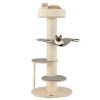 Beige Cat Tree Cat Climbing Frame with Anti slip Pads
