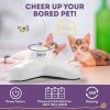 Interactive Cat Toy, White Automatic Butterfly Cat Toy with 2 Replacements, 360 Degree Rotation, Sturdy Interactive Cat Butterfly Toy