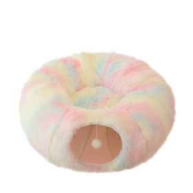 Cat Tunnel Bed with Central Mat, Big Tube Playground Toys (Color: COLORFUL)
