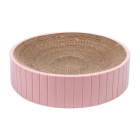 Compass cat scratch board corrugated scratch-resistant cat nest replacement combination pet cat toys spot cat scratch basin (Color: Pink (including cardboard), size: Small size 30 * 30 * 7)