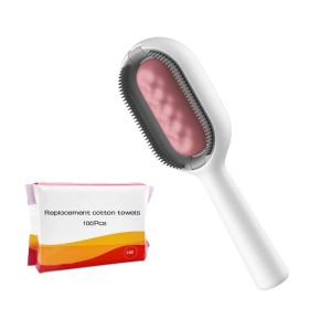 Cat Hair Brush With Water, Sticky Brush For Cats (Color: pink, Type: Brush and 100pcs Towel)