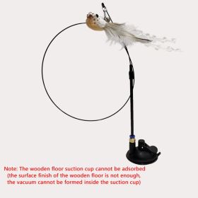 Interactive Cat Feather Toys; Cat Wand Toy And Natural Feather Teaser Replacements With Bell (Color: Hibiscus Bird)