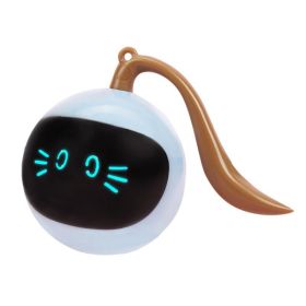 Automatic Pet Smart Interactive Cat Toy Colorful LED Self Rotating Ball Toys USB Rechargeable Kitten Electronic Cat Ball Toys (Color: A)