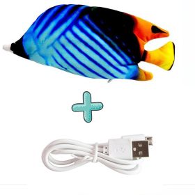 Cat USB Charger Toy Fish Interactive Electric floppy Fish Cat toy Realistic Pet Cats Chew Bite Toys Pet Supplies Cats dog toy (Color: JUMP AND USB Cable)