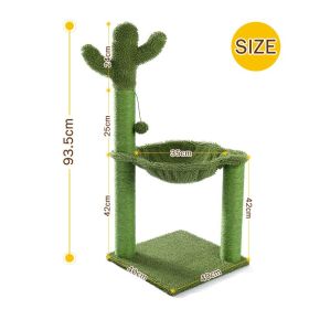 Luxury Cat Tree House Tower with Cabinet Solid Wood Cat Tree Posting Toy Multi-Level Kitten Cat Condo rascador gato arbre à chat (Color: AMT0113GN, size: as picture)