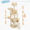 Multi-Level Cat Tree with Condo Scratching Posts Large Cat Tower with Hammock Cat Accessories Kitty Cat Toys Cat Pet Supplies